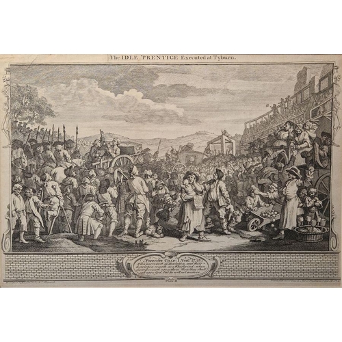 805 - After William Hogarth (1697-1764) 
 Set of six engravings from the series Industry and Idleness
 wit... 