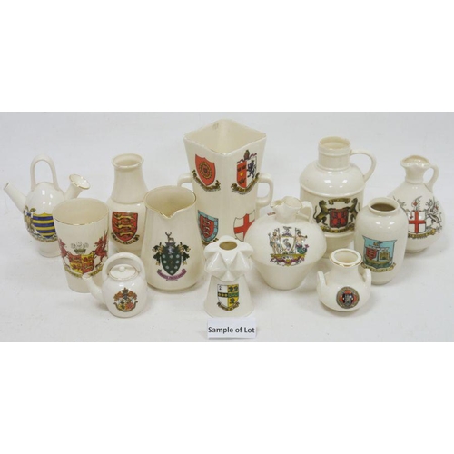 81 - Large collection of crested china, predominately W.H. Goss and related books and price guides, inclu... 