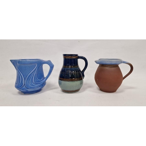 18 - Lauder Barum Art Pottery jug, a Brannam Royal Barum Ware Art Nouveau blue-ground jug and a Baron Pot... 