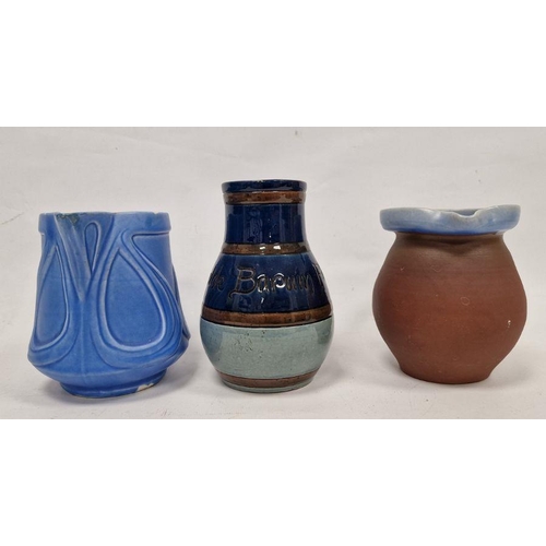 18 - Lauder Barum Art Pottery jug, a Brannam Royal Barum Ware Art Nouveau blue-ground jug and a Baron Pot... 