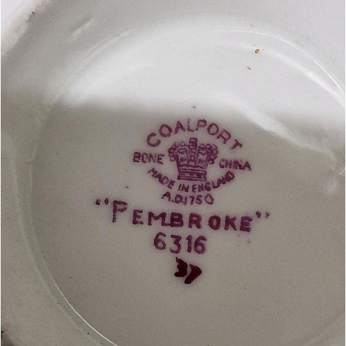 23 - Early-mid 20th Century Coalport Pembroke pattern bone china part dinner-service, printed puce marks,... 