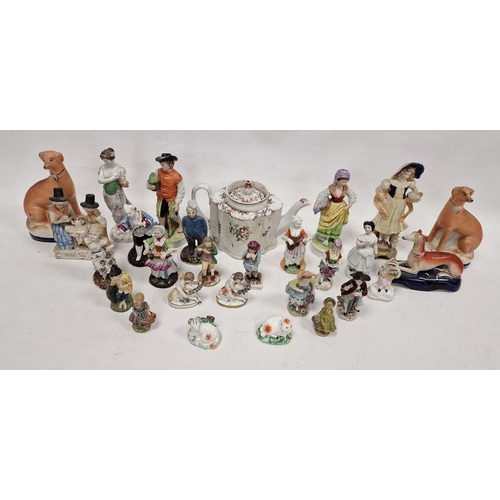 28 - Group of English and Continental pottery and porcelain figures, early 19th century and later, includ... 