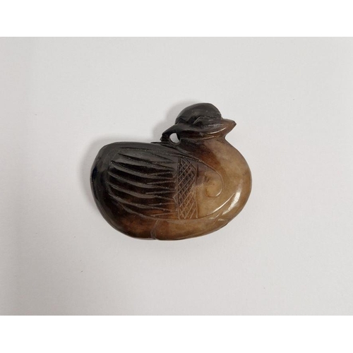 294A - Chinese carved jade duck pendant, 5.5cm x 4.5cm