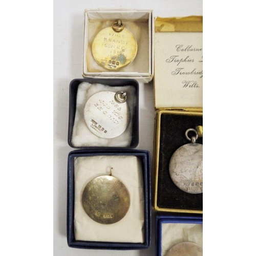 344 - Collection of silver, silver gilt and enamel cycling medals, 1940's/50's and later (1 box)