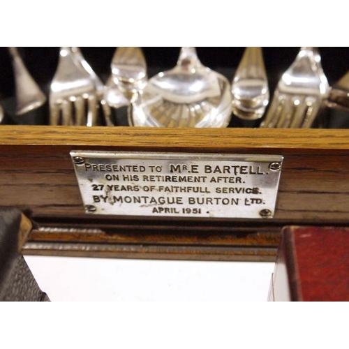 360 - Three part canteens of silver plated cutlery, two canteens being wooden