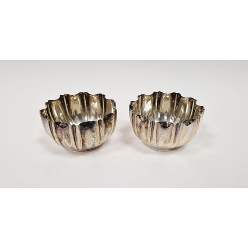 410 - Pair late Victorian silver sugar bowls, having crimped borders, Sheffield 1896, maker Edmund Bell, p... 