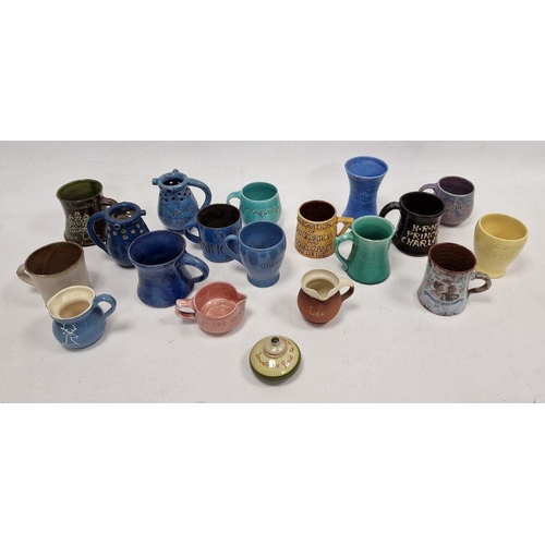 49 - Collection of 19th-20th century Art Pottery coronation mugs, jugs, vases and related wares, various ... 