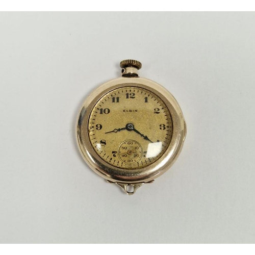 500 - Elgin gold plated watch, the circular dial having Arabic numerals denoting hours, seconds subsidiary... 