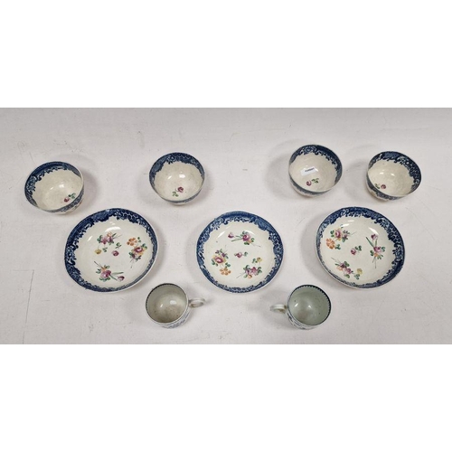 58 - Group of late 18th century Liverpool (Pennington's) porcelain teawares, comprising: four teabowls an... 