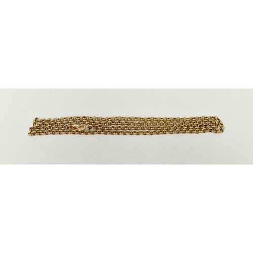 657 - 9ct gold belcher link chain necklace, 9.1g approx.