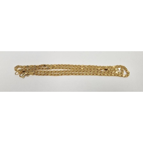 677 - 14ct gold heart pattern chain necklace, 12.6 grams approx.