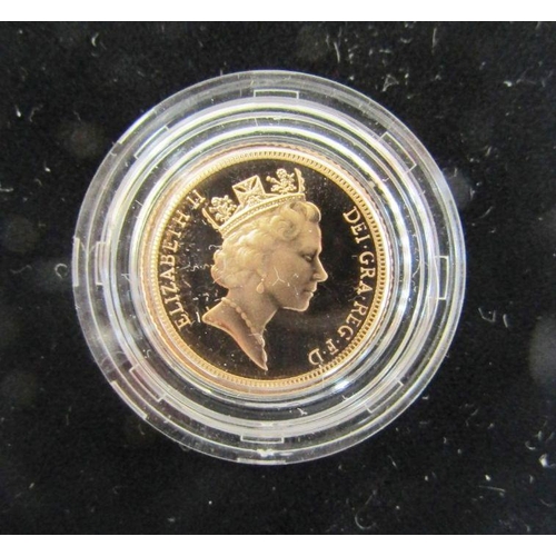 751 - 1997 gold proof half sovereign, struck to 22ct gold. In original Royal Mint box with certificate.