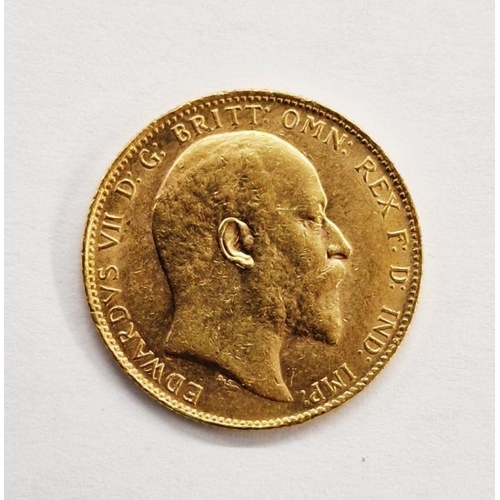 753E - George V (1910-1936), Sovereign 1907, bare head left, St George and the Dragon, date below