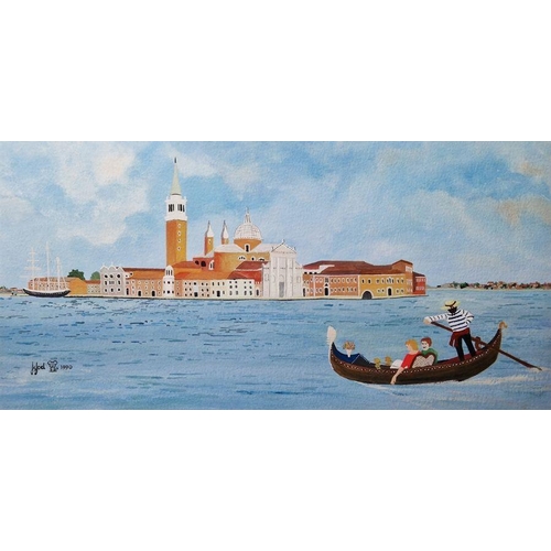 764 - J S Joel(?) 

Pair gouache and watercolour drawings  Venetian scenes, signed and dated 1990, 15cm x ... 