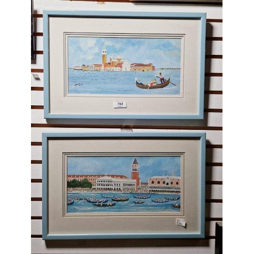 764 - J S Joel(?) 

Pair gouache and watercolour drawings  Venetian scenes, signed and dated 1990, 15cm x ... 