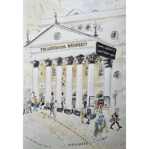 767 - Lucille Cranwell (1945-)
 Pen, ink and wash drawing
 Theatre Royal, Haymarket with 'James Grout in S... 