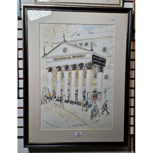 767 - Lucille Cranwell (1945-)
 Pen, ink and wash drawing
 Theatre Royal, Haymarket with 'James Grout in S... 