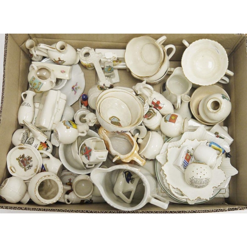 77 - Large collection of crested china, including W.H. Goss, A&S Arcadian, Grafton, and others, assorted ... 