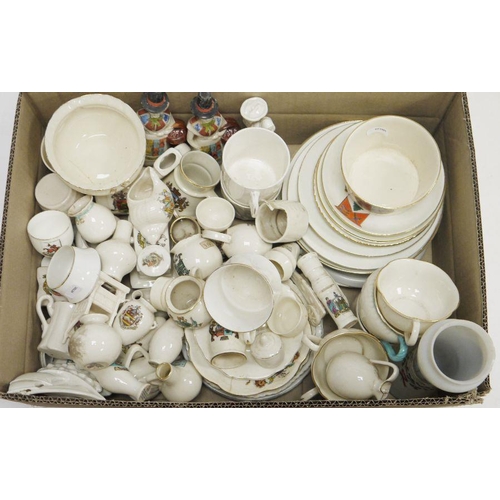 77 - Large collection of crested china, including W.H. Goss, A&S Arcadian, Grafton, and others, assorted ... 