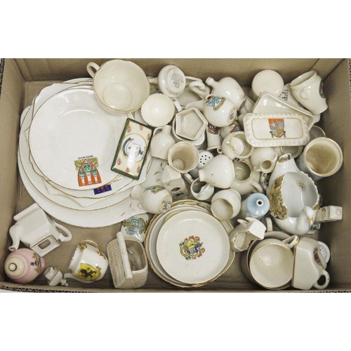 77 - Large collection of crested china, including W.H. Goss, A&S Arcadian, Grafton, and others, assorted ... 