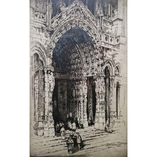 778 - Andrew Fairbairn Affleck (1874/5-1935/6) 
 Etching 
 Chartres Cathedral, signed in pencil lower righ... 