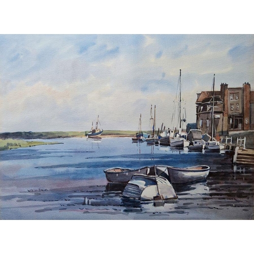 780 - William Brown (21st century)
 Watercolour on paper 
 Boats in harbour, signed and dated 1980 lower l... 