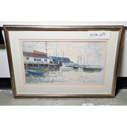 780 - William Brown (21st century)
 Watercolour on paper 
 Boats in harbour, signed and dated 1980 lower l... 