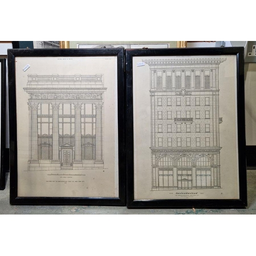 784A - Collection of six framed and glazed prints and engravings including two Italian architectural engrav... 