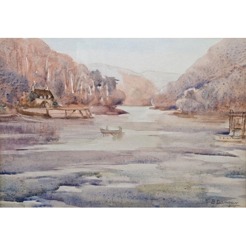 788 - Barbara Dangar (20th century) 
 Three watercolours on paper 
 Each painted with a river landscape, t... 