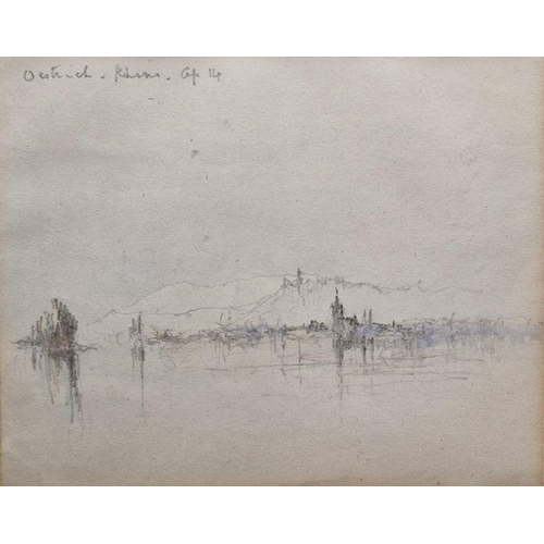 789A - Sir James Peile (1833-1906) Pencil and wash on paper 
 “Oestrich-Rhine”, titled in pencil and labell... 