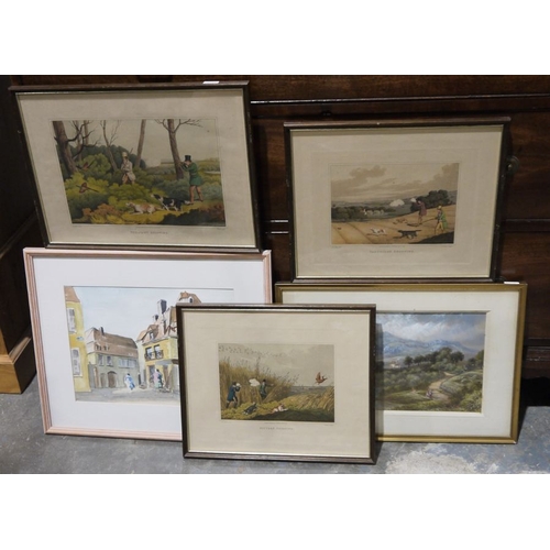 1328 - Assorted framed and glazed watercolour landscapes, prints including Colin Williamson mountainous lak... 