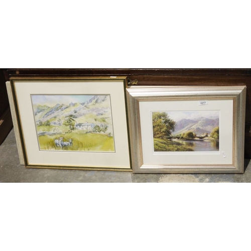 1328 - Assorted framed and glazed watercolour landscapes, prints including Colin Williamson mountainous lak... 