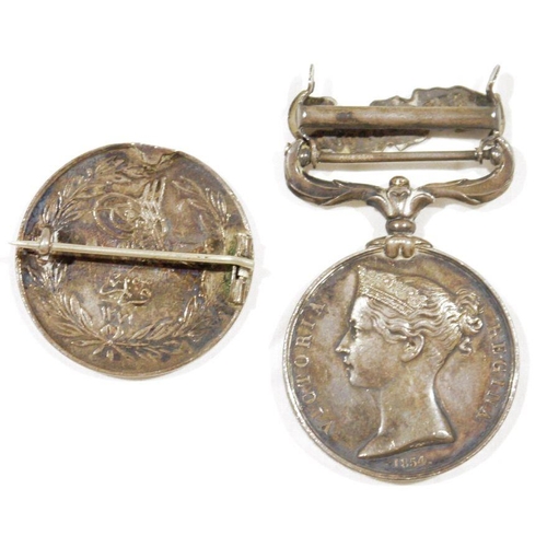 177 - Crimea Medal 1854-56, with one clasp, Sebastopol, engraved name J Holdaway Royal Engineers, together... 