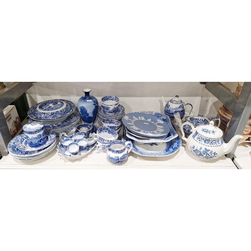 21 - Assembled group of Copeland Spode Italian pattern blue and white pottery, circa 1900, printed blue m... 