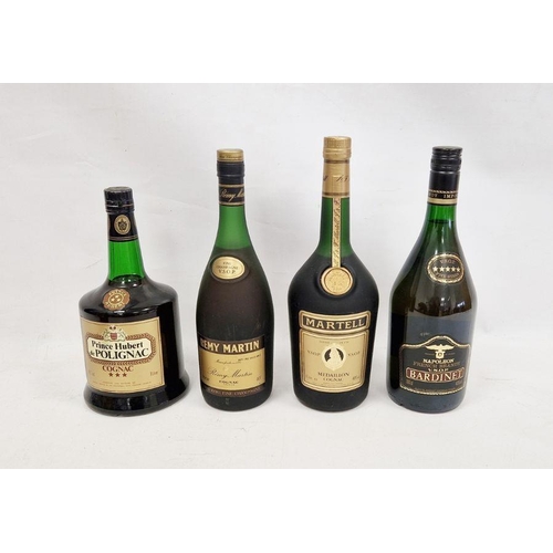 244 - Four bottles of various cognac/brandy including one litre Martell Medaillon VSOP, Bardinet 1 litre N... 