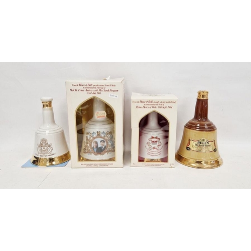 249 - Three commemorative Bells whisky decanters, sealed and in original boxes celebrating the Marriage of... 