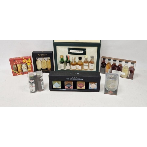 268A - Miniature spirits gift sets to include Pendery Welsh whisky, six classic malts of Scotland, Sibling ... 