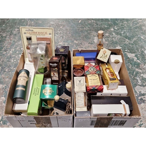 270A - Two boxes of spirit and liqueur gift sets in miniature and smaller sizes, with individual tubed whis... 