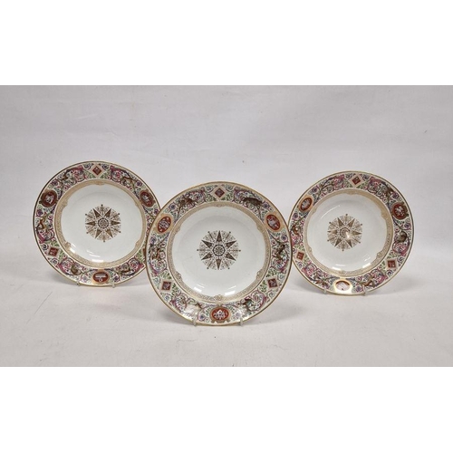 5 - Three Sevres-style Hunting Service soup-plates from Louis Philippe's 'Service Ordinaire de Fontaineb... 