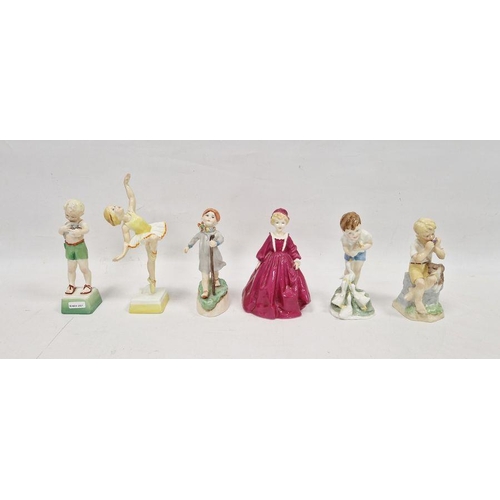 6 - Six Royal Doulton figures of children, comprising 'Thursdays Child', 'Fridays Child' and 'Tuesdays C... 