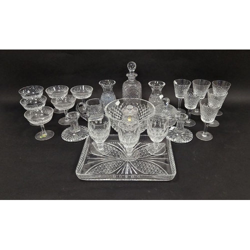 66 - Quantity of Waterford diamond pattern cut glass to include, a set of six champagne saucers, set of s... 