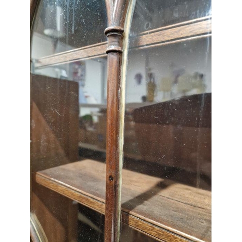 1054 - Victorian mahogany Gothic Revival-style library bookcase, having a moulded cornice over a pair of ba... 