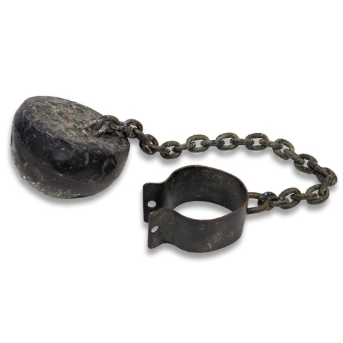 119a - Antique convict's cast iron ball and chain