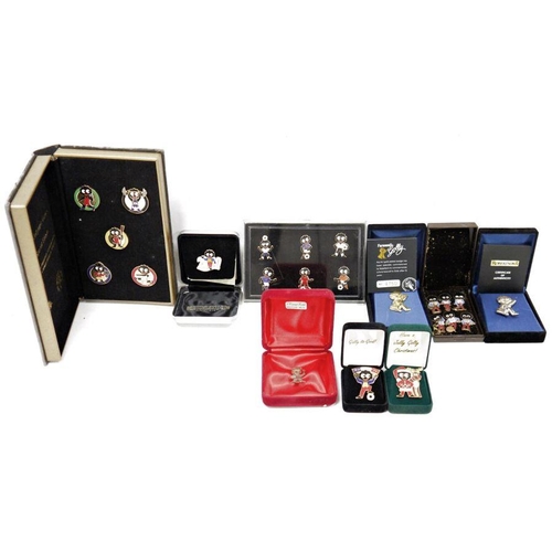 132B - Quantity of limited edition Robertson's Golly badges including footballer, golfer, Gollympic boxed s... 