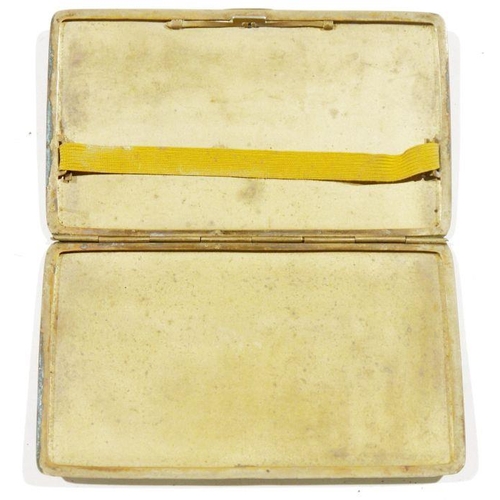 149 - Art Deco shagreen and gilt-metal mounted cigarette case, of rectangular form, 14.7cm x 8.5cm