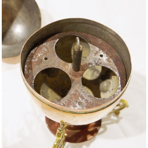 174 - Late 19th/early 20th century copper and brass-mounted egg coddler with a WMF burner, circa 1900, imp... 