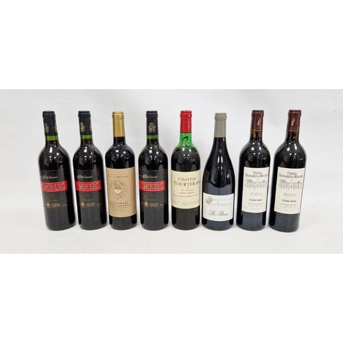 240 - Eight assorted wines including three bottles of 2003 E1 Bombero Carinena, one Chateau Tourteran Hant... 