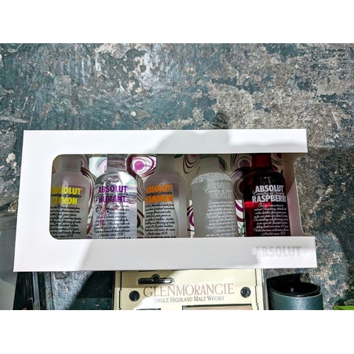 270A - Two boxes of spirit and liqueur gift sets in miniature and smaller sizes, with individual tubed whis... 