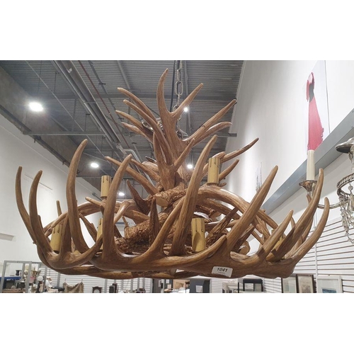 1041 - 20th century large faux-stag antler chandelier/electrolier of stylistic form, 78cm diameter