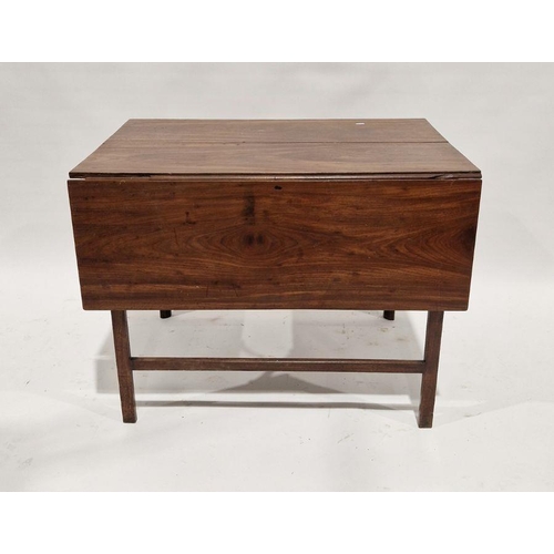 1068A - Georgian rectangular mahogany fall-flap pembroke table, fitted end drawer with pierced brass plate a... 